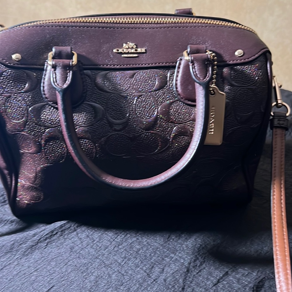 Dark Wine Coach Crossbody Dr Bag